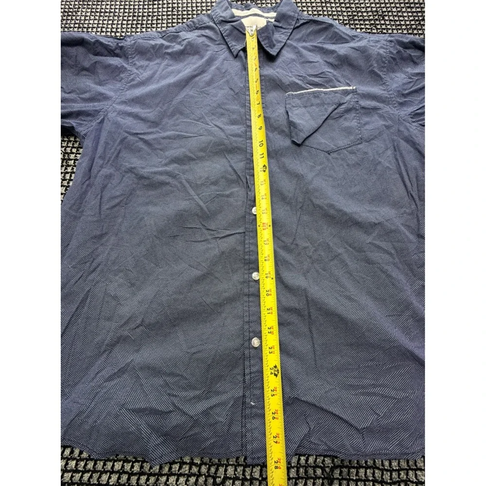 Paper Denim & Cloth Button Up Mens 2X Blue Polka Dot Short Sleeve